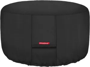 Porch Shield Fire Pit Cover - Waterproof 600D Heavy Duty Fade Resistant Round Patio Fire Bowl Cover Black - 44 inch