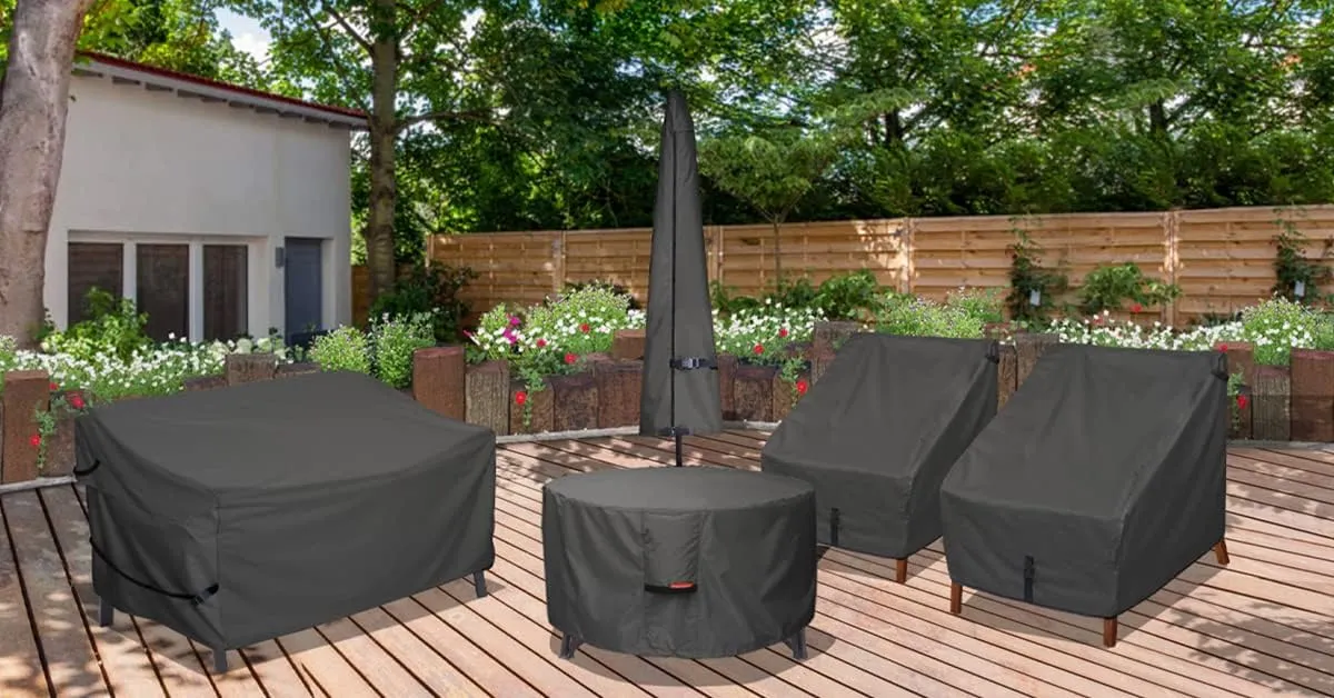 Porch Shield Fire Pit Cover - Waterproof 600D Heavy Duty Fade Resistant Round Patio Fire Bowl Cover Black - 44 inch