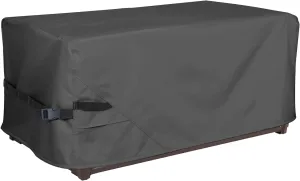 Porch Shield Patio Deck Box Storage Cover - 600D Outdoor Waterproof Cover for 150-230 Gallon Box Tear Resistant Rectangular Fire Pit Table Covers 62 x 29 x 28inch Black