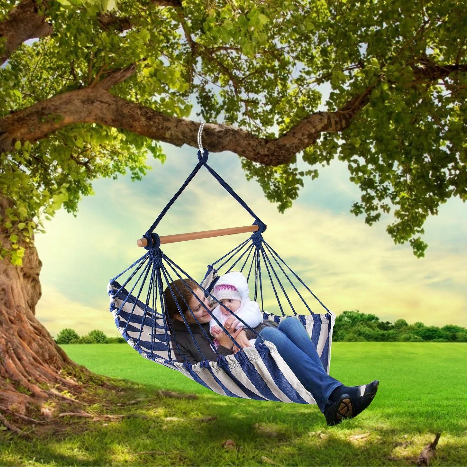 Porch Swing Chair Patio Crowd-pleaser Seat Rope Portable Hammock Camping Canvas Discount coupons Hanging Seat