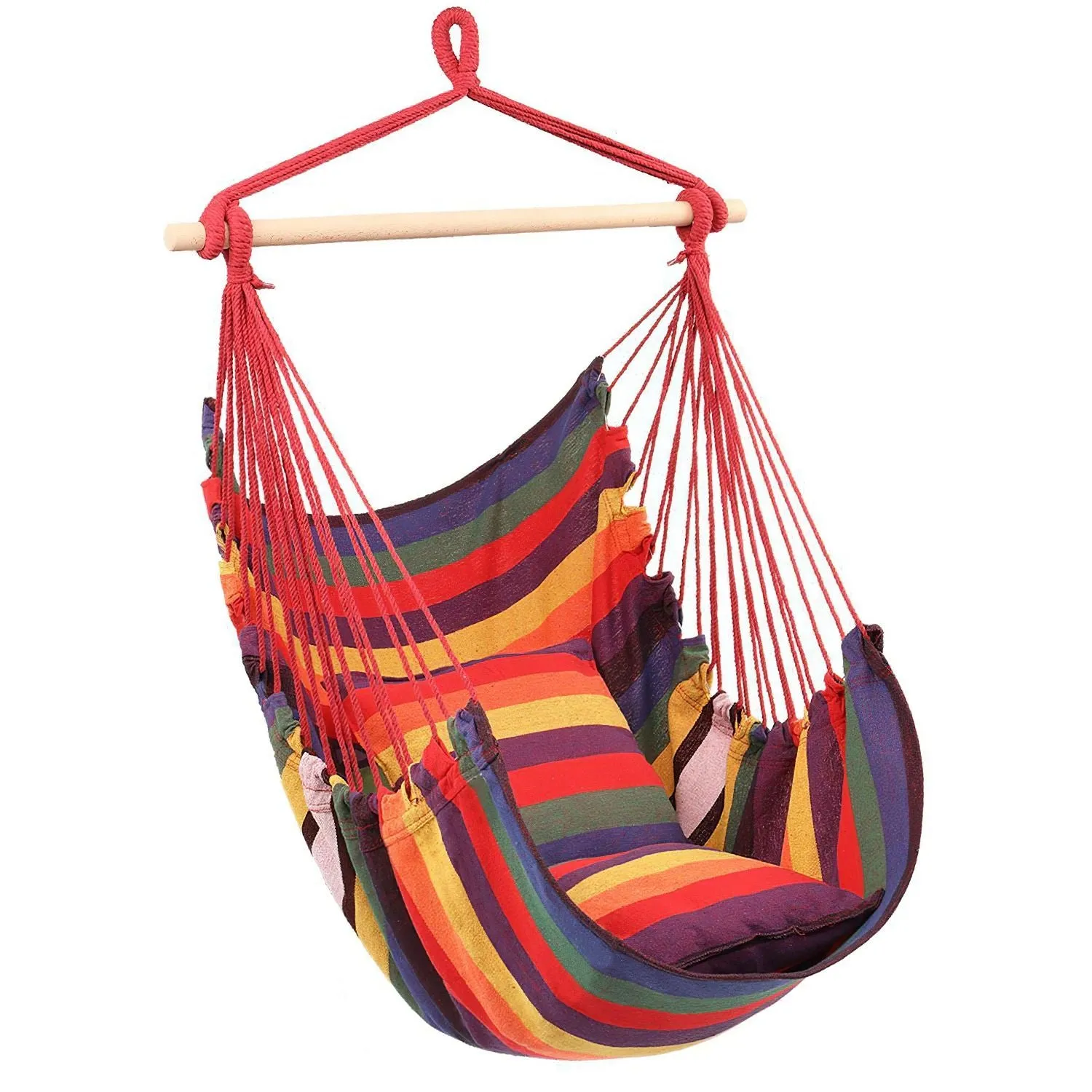 Porch Swing Chair Patio Crowd-pleaser Seat Rope Portable Hammock Camping Canvas Discount coupons Hanging Seat