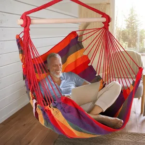 Porch Swing Chair Patio Crowd-pleaser Seat Rope Portable Hammock Camping Canvas Discount coupons Hanging Seat