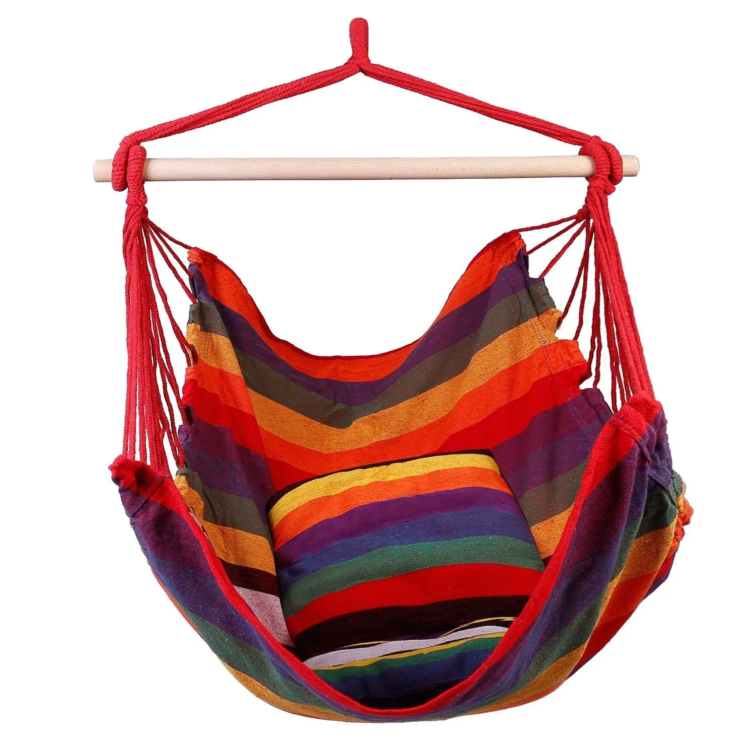 Porch Swing Chair Patio Crowd-pleaser Seat Rope Portable Hammock Camping Canvas Discount coupons Hanging Seat