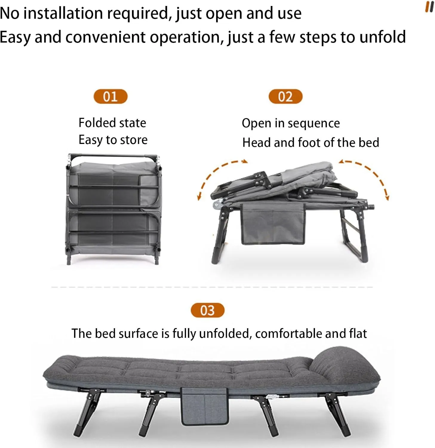 Portable Camping Cot, Camping Cot for Adults,Folding Cot for Outdoor Camping/Office, with Thick Memory Foam Mattress for Spare Bedroom & Office 450LBS Max Load Home Nap