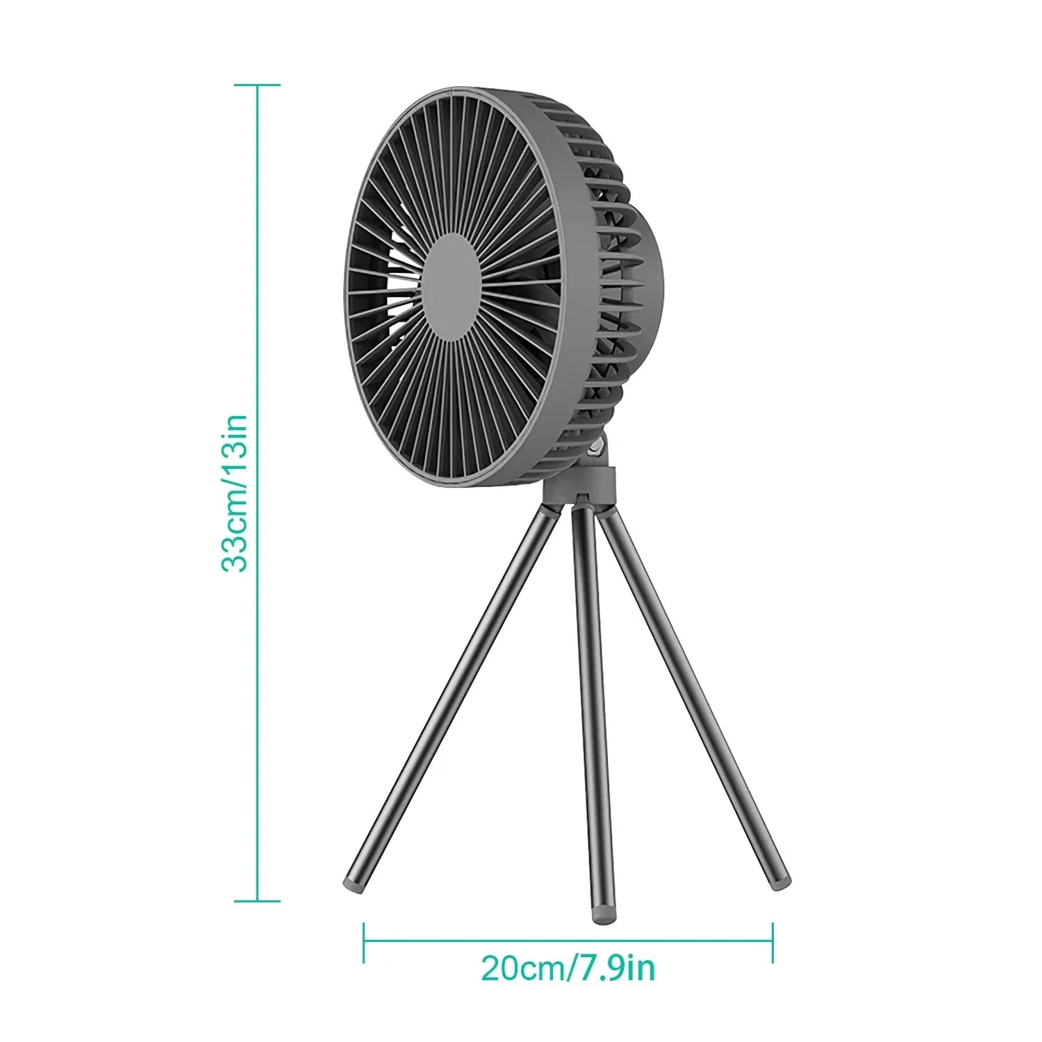 Portable Camping Fan - Tents Fan Rechargeable Battery Operated Fan - Personal Fan 3 Speed Setting for Travel Hiking Fishing