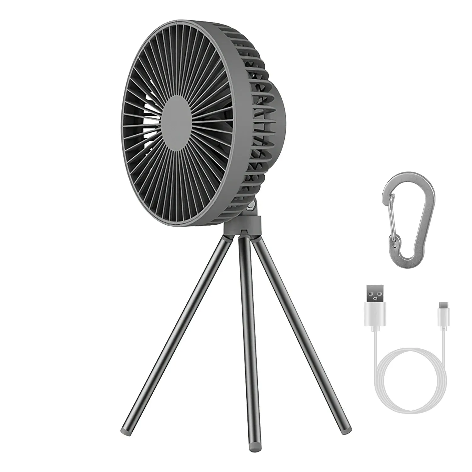 Portable Camping Fan - Tents Fan Rechargeable Battery Operated Fan - Personal Fan 3 Speed Setting for Travel Hiking Fishing