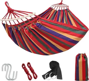 Portable Camping Hammock Lightweight Fabric Hammock for Backpacking, Beach, Patio, Backyard, Outdoor (Red)
