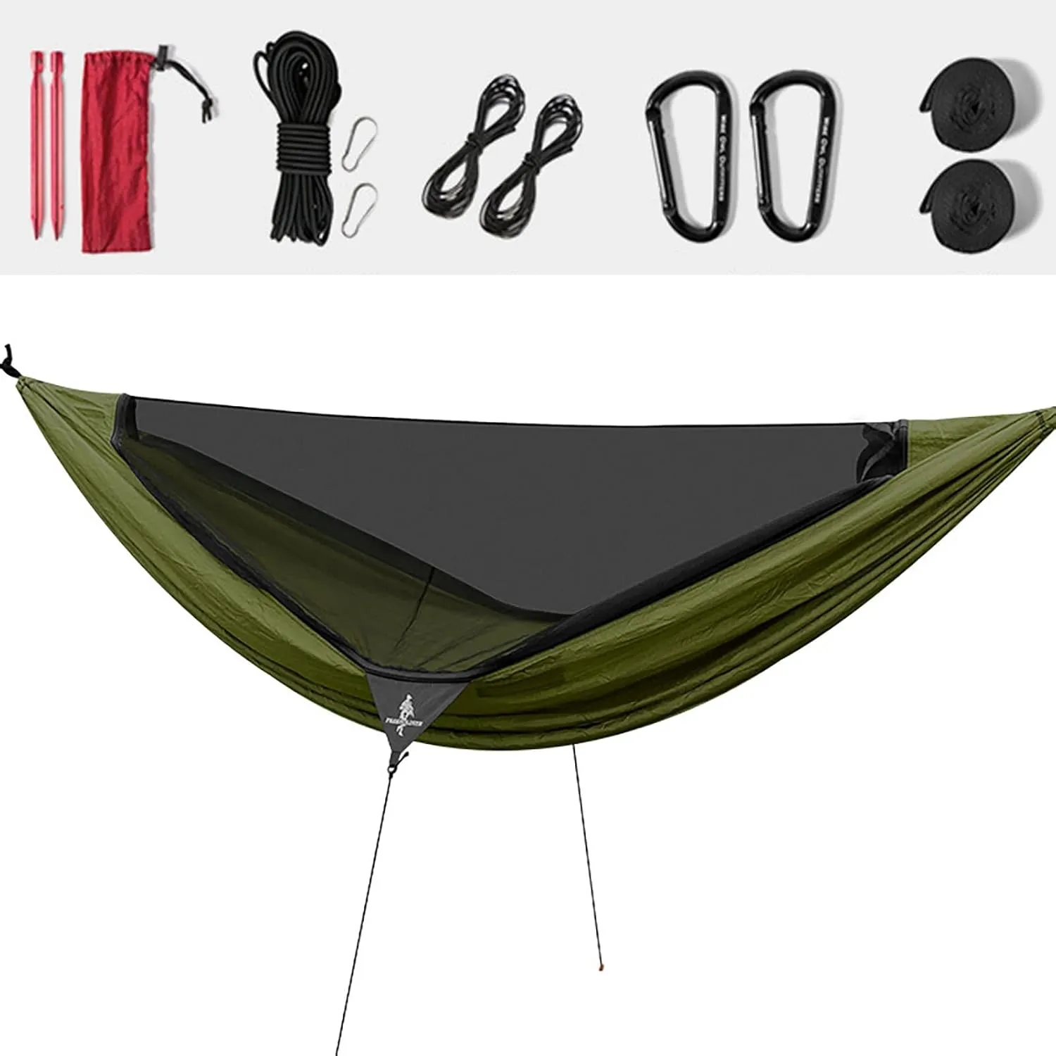 Portable Camping Hammock Tent with Mosquito Net, Lightweight Sleeping Hammock for Hiking, Backpacking, Travel, Outdoor (Green)