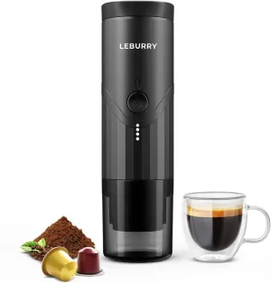 Portable Espresso Machine - Travel Espresso Maker for Both Coffee Ground & Capsules - Battery Powered Coffee Maker - Portable Coffee Maker for Travel, Camping, Home, Office, RV