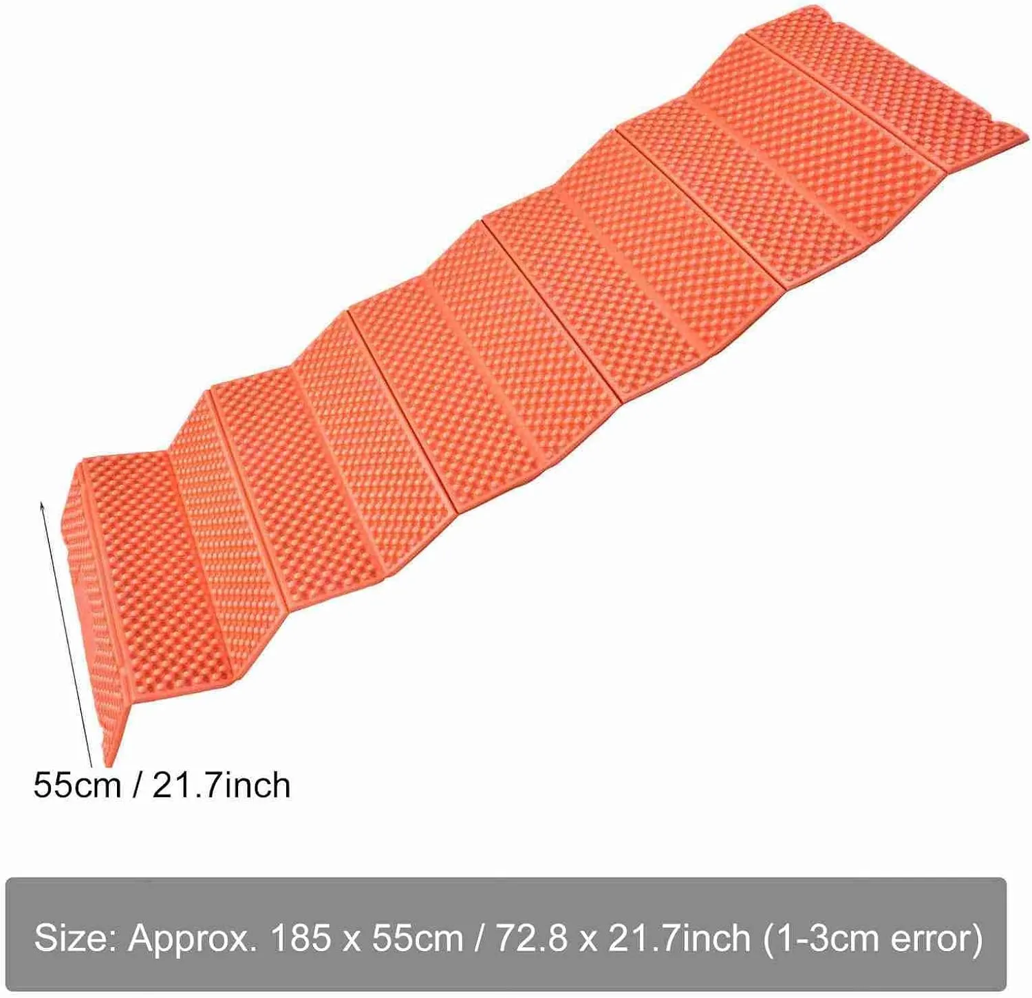 Portable Foam Sleeping Pad, Outdoor Foam Camping Pads, Egg Cell Shape Folding Camping Pad, Beach Tent Sleeping Pad for Sports, Yoga, Camping, Hiking (Orange)