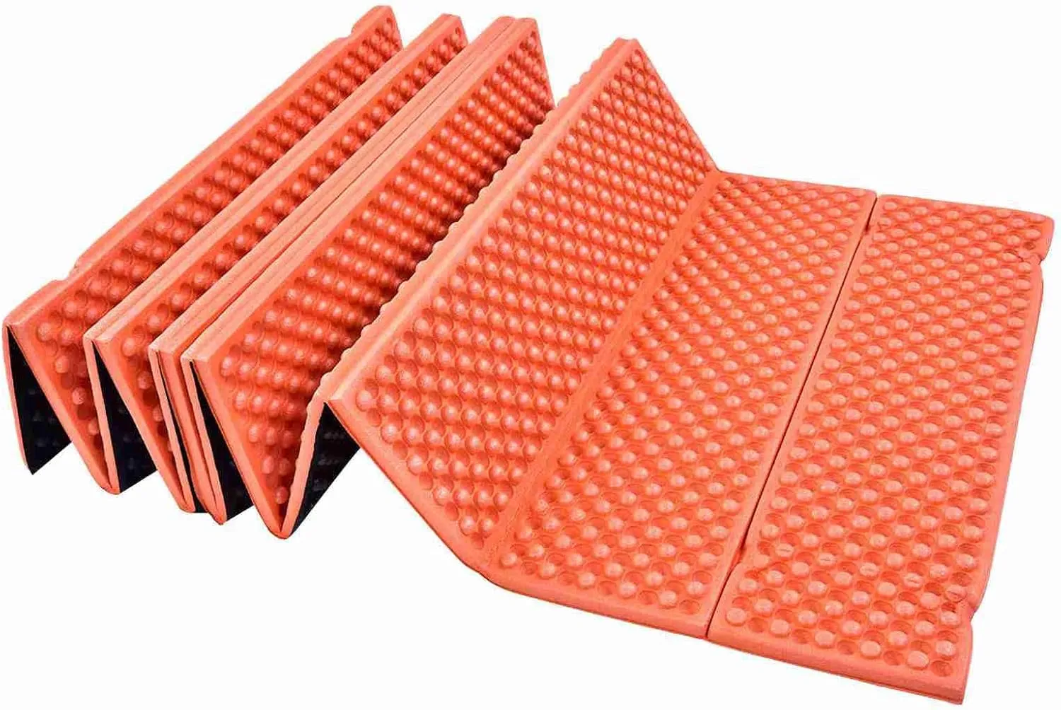 Portable Foam Sleeping Pad, Outdoor Foam Camping Pads, Egg Cell Shape Folding Camping Pad, Beach Tent Sleeping Pad for Sports, Yoga, Camping, Hiking (Orange)
