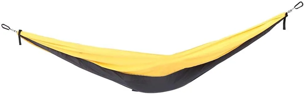 Portable Hammock Swing for Camping Courtyard Corridor Dual Use Hanging Chair Bed, Sturdy and Breathable, to Carry and Store (Yellow Gray)