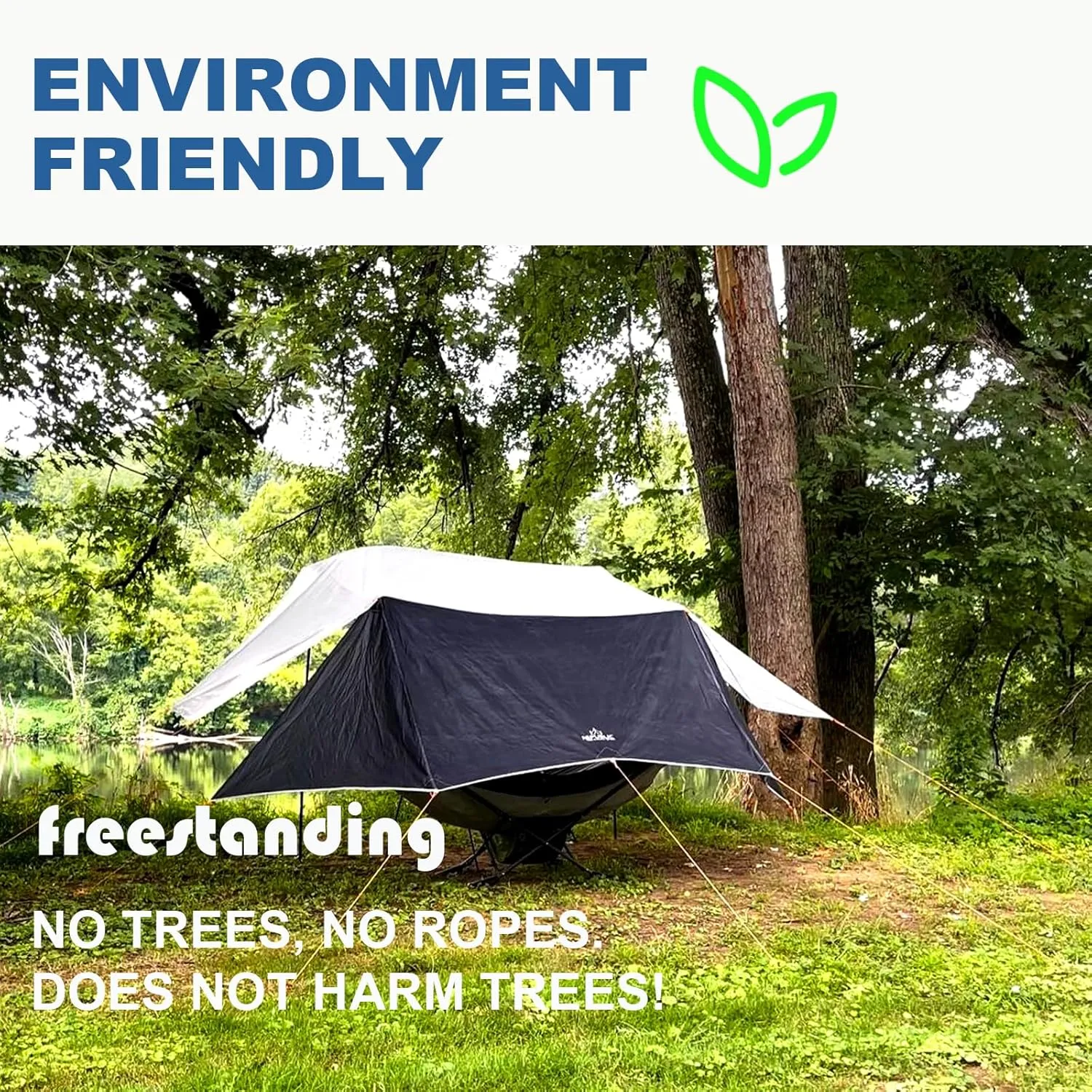 Portable Hammock with Stand, World's Best Mock ONE® Hammock Samsara Set, Compact Folding Framed Hammock with Mosquito Net and Tarp for Hiking, Camping, Backpacking, Travel, Backyard, Beaches-Green