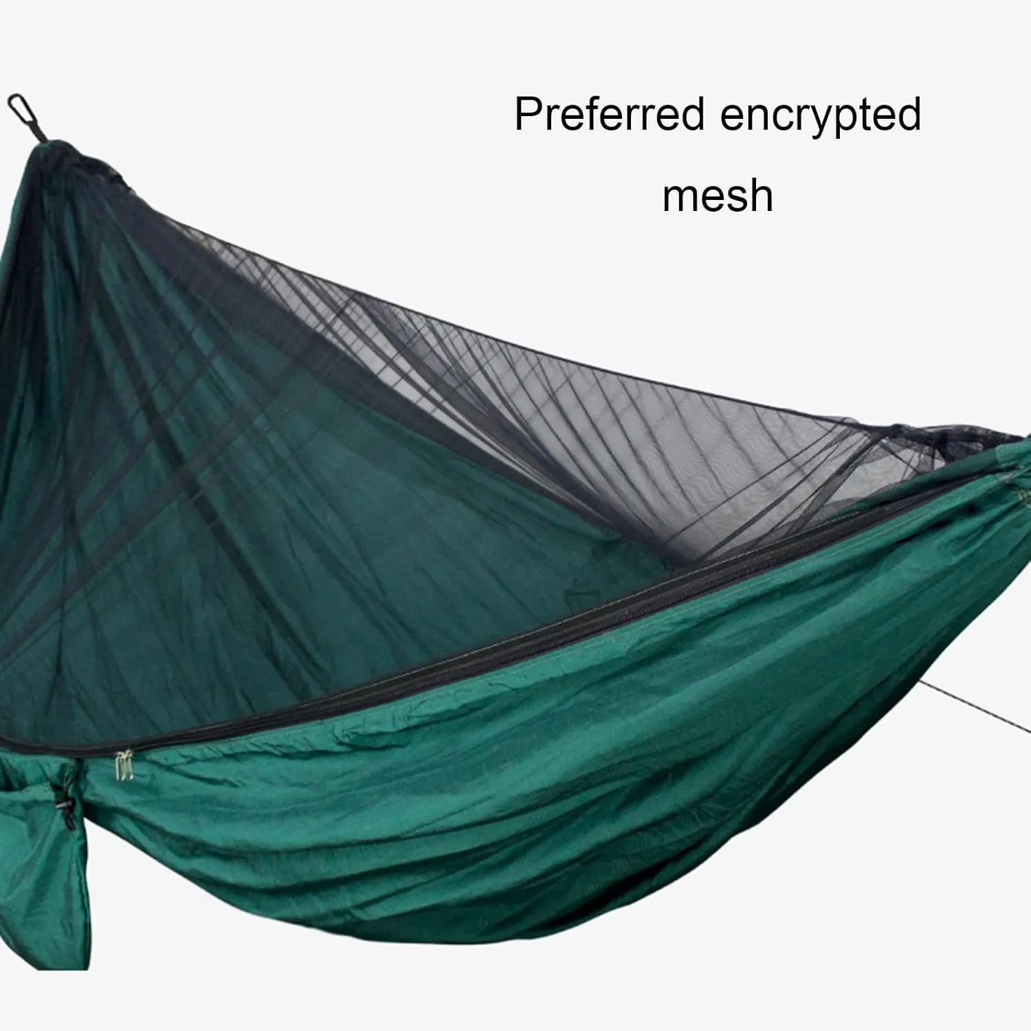 Portable Hammocks, Camping Hammock with Mosquito Net,Travel Lightweight Hammocks with Tree Straps and Solid Carabiners, Hold Up to 660lbs (Green)