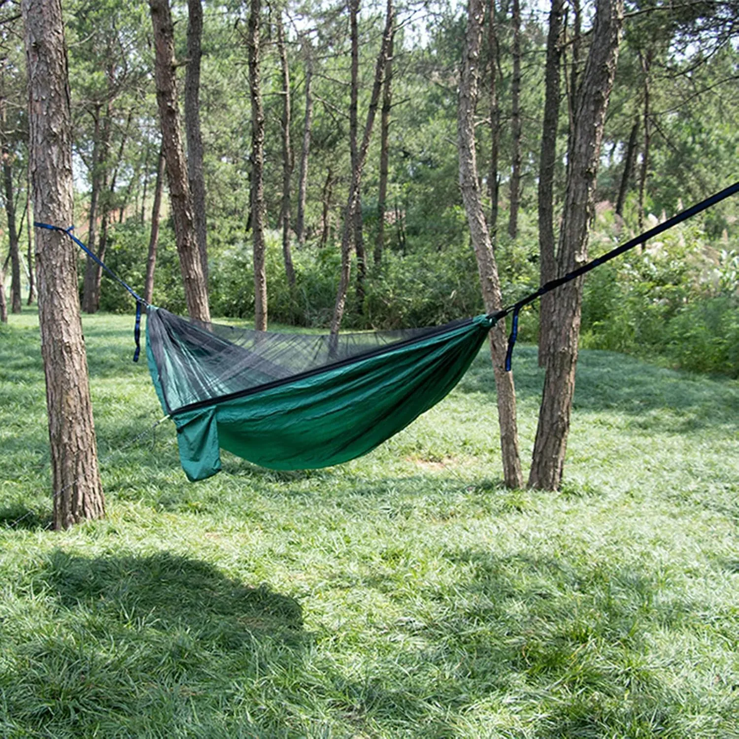 Portable Hammocks, Camping Hammock with Mosquito Net,Travel Lightweight Hammocks with Tree Straps and Solid Carabiners, Hold Up to 660lbs (Green)