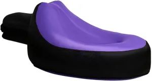 Portable Inflatable Lounger Outdoor Lazy Inflatable Sofa Beach Lounge Chair Sleeping Pad (Color : Purple Black-L, Size : A)