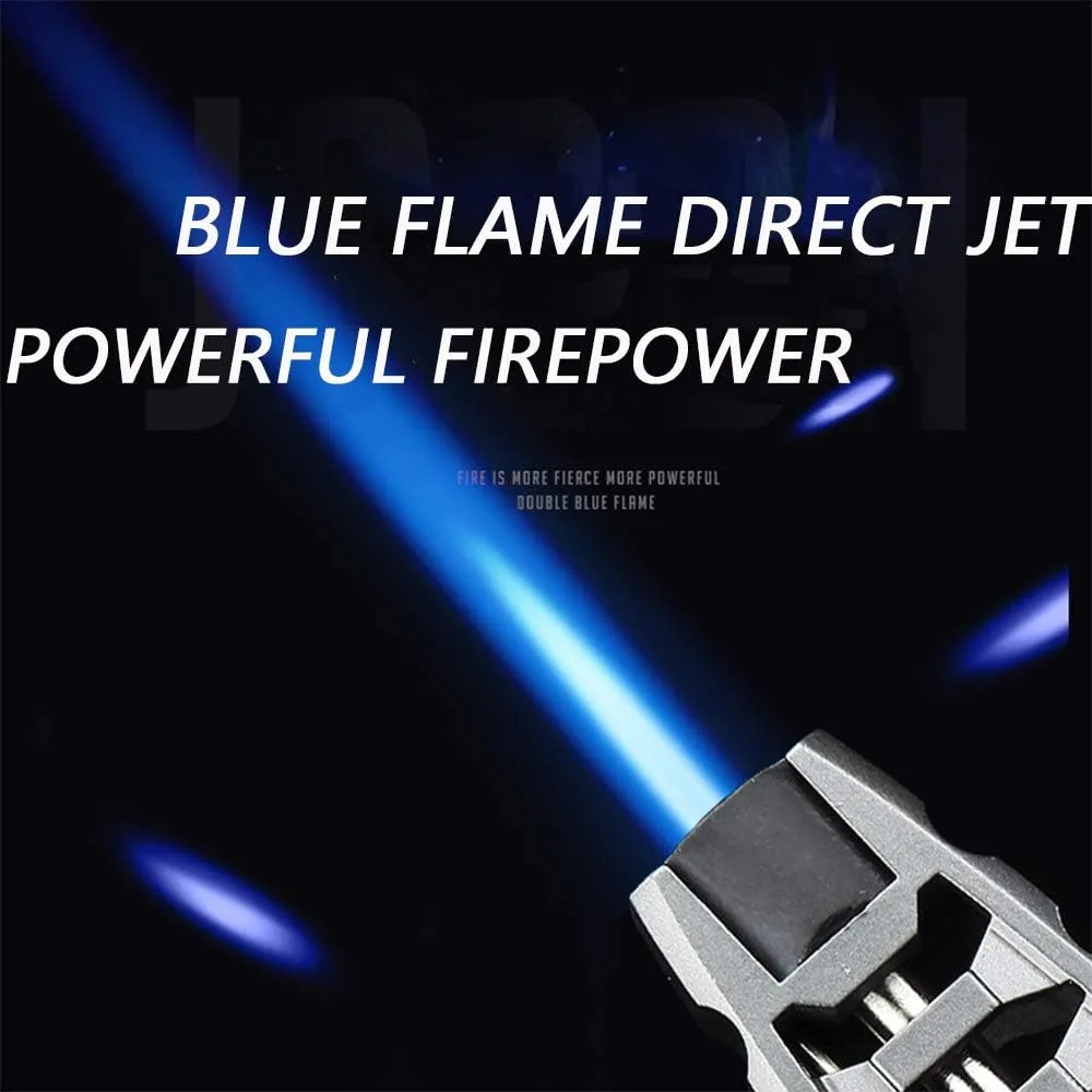 Portable Torch Lighter Refillable Adjustable Powerful Jet Flame Pen Lighter Multipurpose for Kitchen Grill BBQ Camping Candle (Butane Not Included)