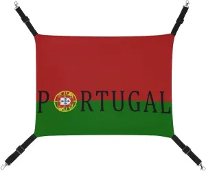 Portugal Soccer Football Cat Hanging Hammock Soft Breathable Pet Cage Dog Hammock with Adjustable Straps and Metal Hooks