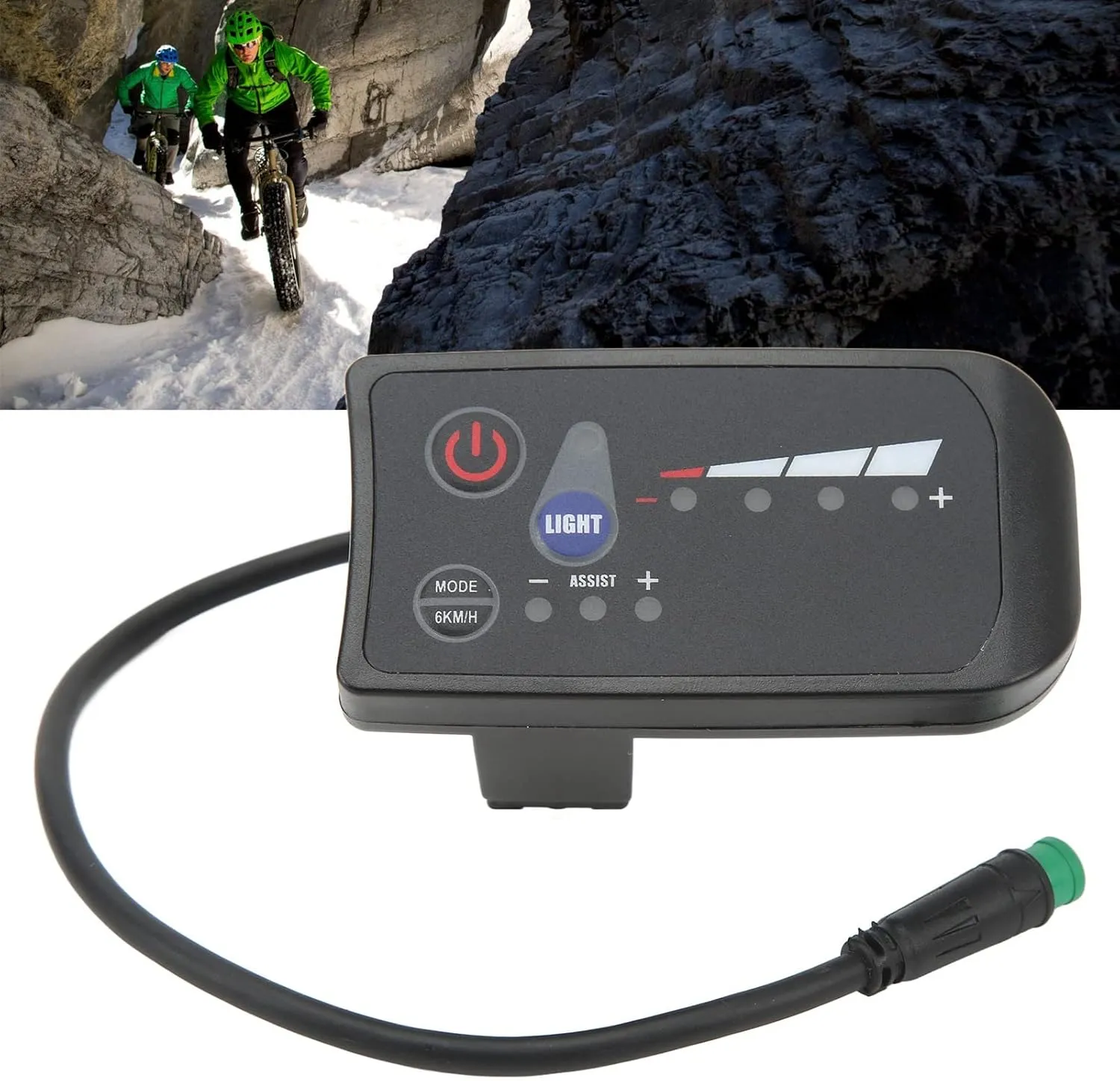 Power Display Meter, Electric Bike Waterproof Interface ABS Housing LED Display Panel, 5 Pin Multi-Functions Display Device for Cycling(48V)