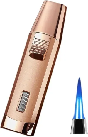 Powerful Adjustable Jet Blue Flame Dual-Arc Torch Lighter, Waterproof and Windproof for Candles, Outdo Electric Lighter, Bright Fire Lighter(Gold 2)