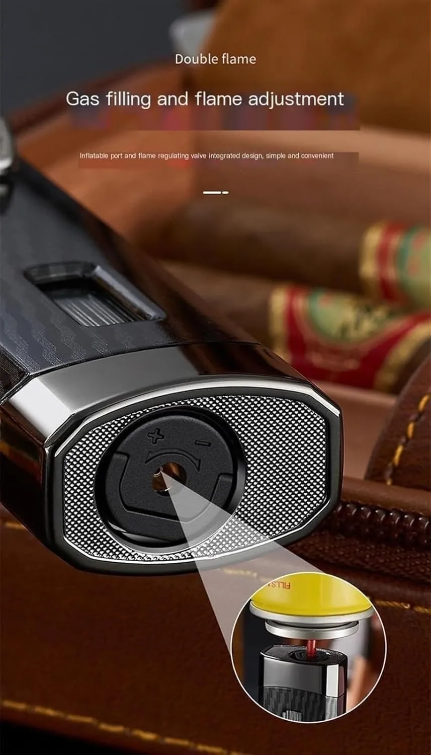 Powerful Adjustable Jet Blue Flame Dual-Arc Torch Lighter, Waterproof and Windproof for Candles, Outdo Electric Lighter, Bright Fire Lighter(Gold 2)