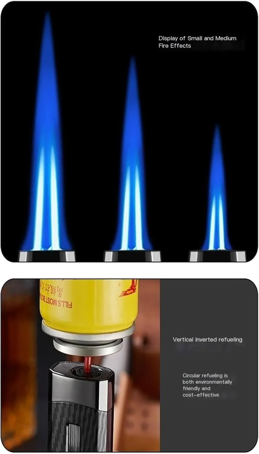 Powerful Adjustable Jet Blue Flame Dual-Arc Torch Lighter, Waterproof and Windproof for Candles, Outdo Electric Lighter, Bright Fire Lighter(Gold 2)