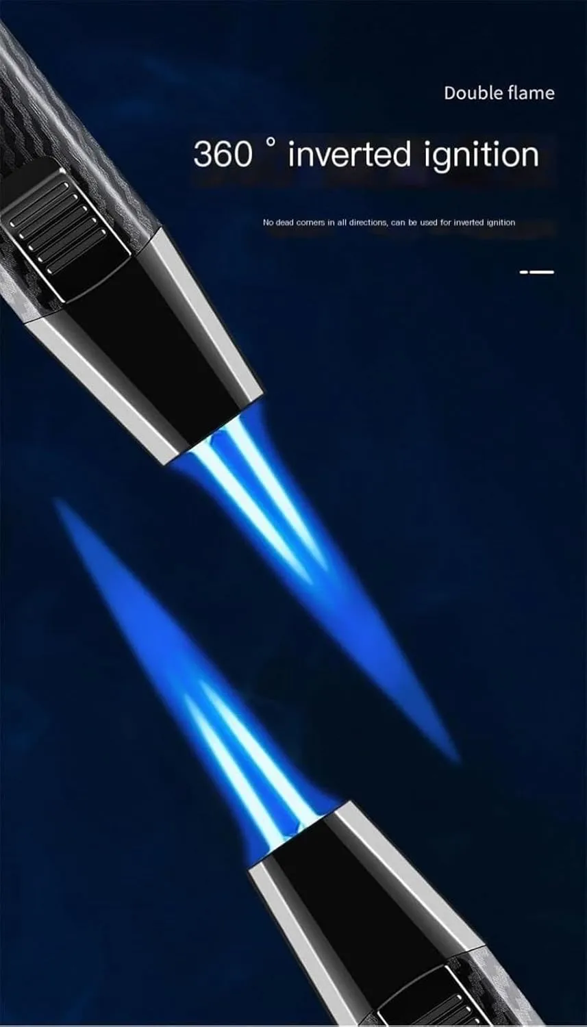 Powerful Adjustable Jet Blue Flame Dual-Arc Torch Lighter, Waterproof and Windproof for Candles, Outdo Electric Lighter, Bright Fire Lighter(Gold 2)