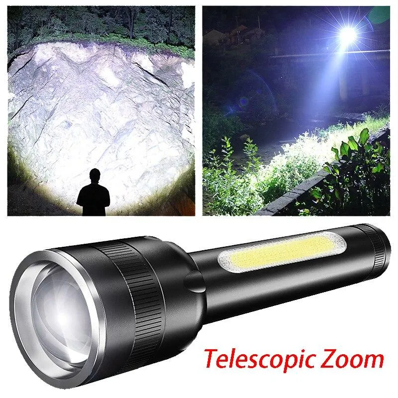 Powerful Flashlight P60 High Power Rechargeable LED 2400mAh USB Tactical Lamp Camping Lantern 18650 Battery Search Fishing Torch