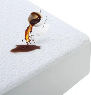 Premium 100% Waterproof Mattress Protector,4D Air Cooling 300GSM Queen Size Mattress Pad Cover,Breathable All-Round 360° Bed Mattress Topper Protection Noiseless Vinyl Free (White,Queen)