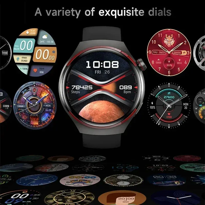 Premium Smartwatch for Men – 1.53'' AMOLED HD Screen, GPS, NFC, Bluetooth Calling, IP68 Waterproof, Heart Rate & Blood Pressure Monitoring, AI Voice Assistant, Sports & Fitness Tracker, 2024