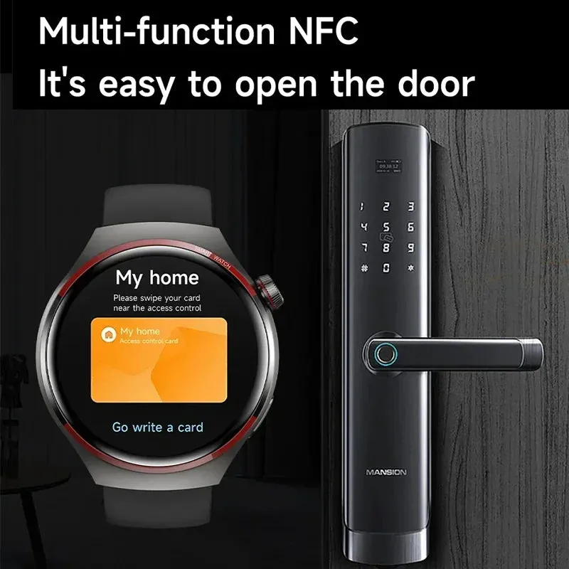 Premium Smartwatch for Men – 1.53'' AMOLED HD Screen, GPS, NFC, Bluetooth Calling, IP68 Waterproof, Heart Rate & Blood Pressure Monitoring, AI Voice Assistant, Sports & Fitness Tracker, 2024