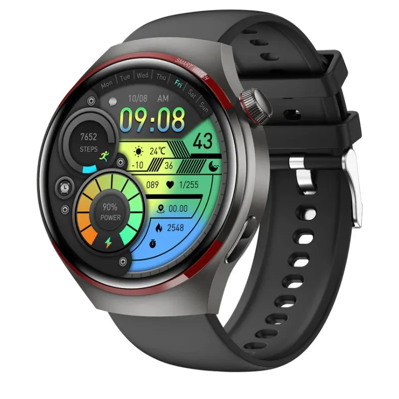 Premium Smartwatch for Men – 1.53'' AMOLED HD Screen, GPS, NFC, Bluetooth Calling, IP68 Waterproof, Heart Rate & Blood Pressure Monitoring, AI Voice Assistant, Sports & Fitness Tracker, 2024