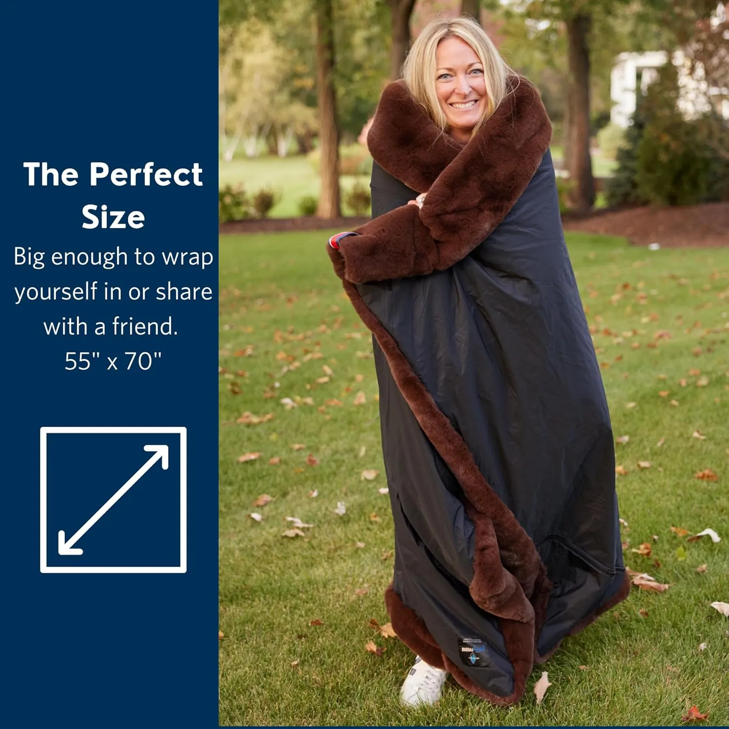 Pretty Rugged Faux Fur Luxe Customizable Original Blanket, Waterproof and Reversible, Machine Washable Fuzzy Throw, Chocolate Brown Mink