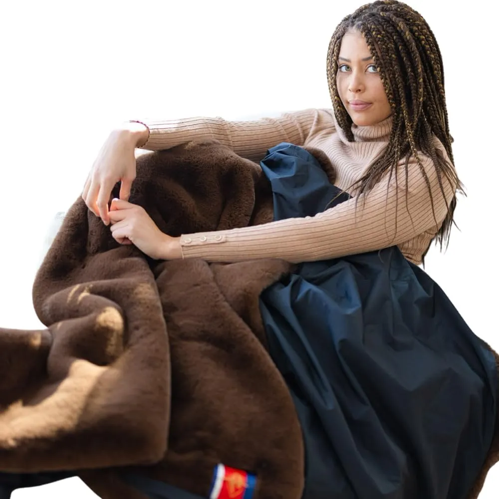 Pretty Rugged Faux Fur Luxe Customizable Original Blanket, Waterproof and Reversible, Machine Washable Fuzzy Throw, Chocolate Brown Mink