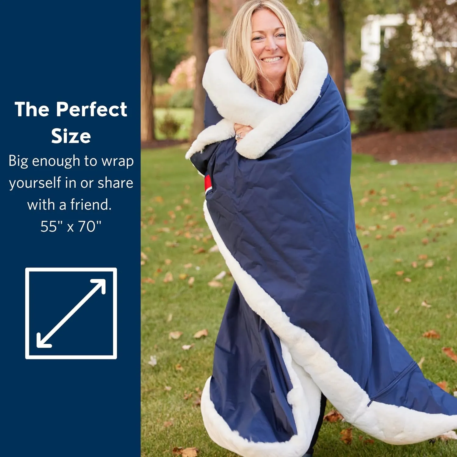 Pretty Rugged Faux Fur Luxe Customizable Original Blanket, Waterproof and Reversible, Machine Washable Fuzzy Throw, White Mink