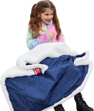 Pretty Rugged Faux Mink Luxe Customizable Long Lap Blanket, Waterproof and Reversible, Machine Washable Fuzzy Throw, White