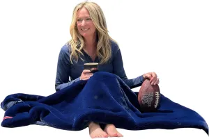 Pretty Rugged Marine Faux Mink Luxe Customizable Long Lap Blanket, Waterproof and Reversible, Machine Washable Fuzzy ThrowMarine