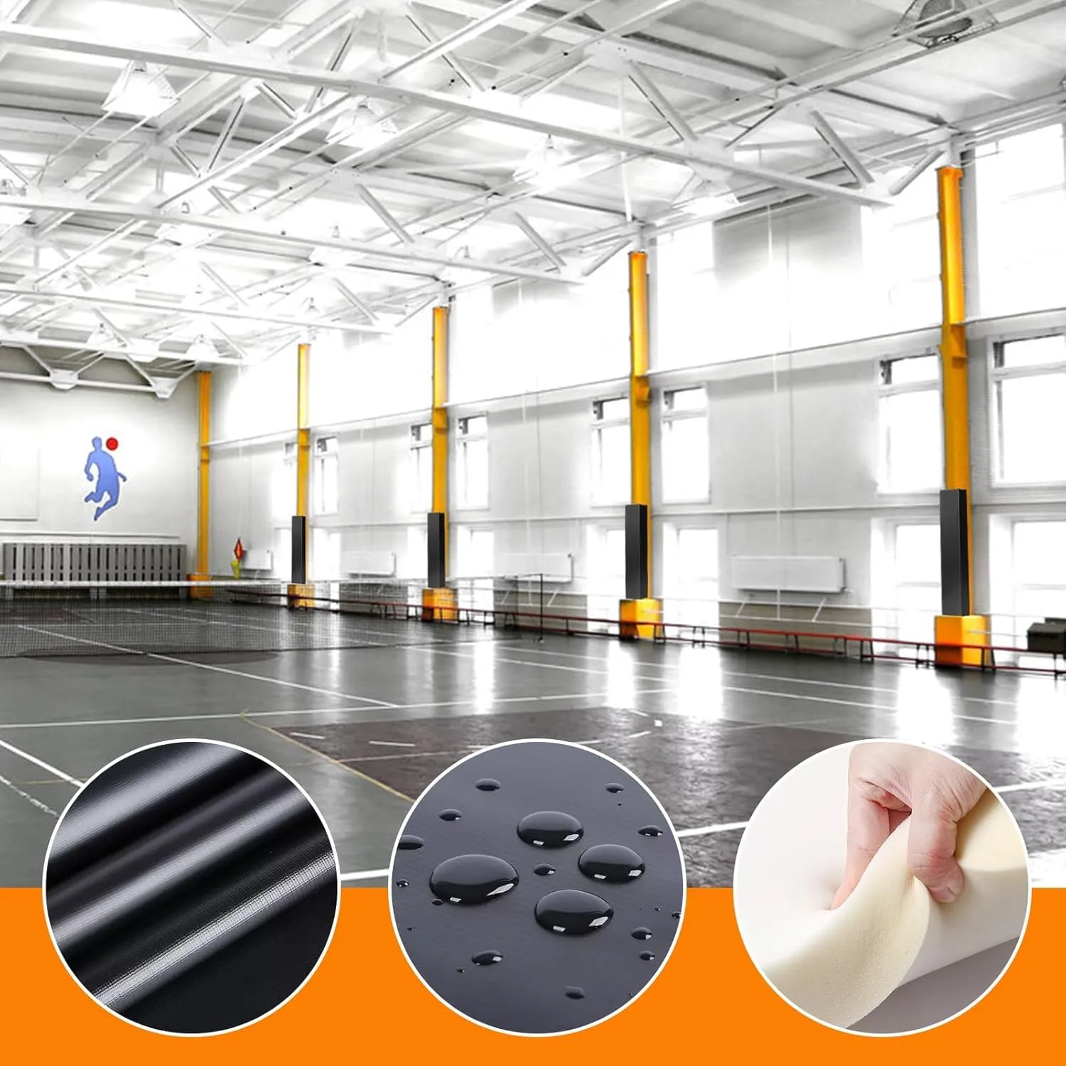 PROGOAL I Beam Flange Pad - 3FT High Heavy Duty Durable Laminated PVC Cloth 2 Inch Thick Foam Clad Closed Cell Foam Padding for 5/6/8/10/12 Inch Face I Beam Flange