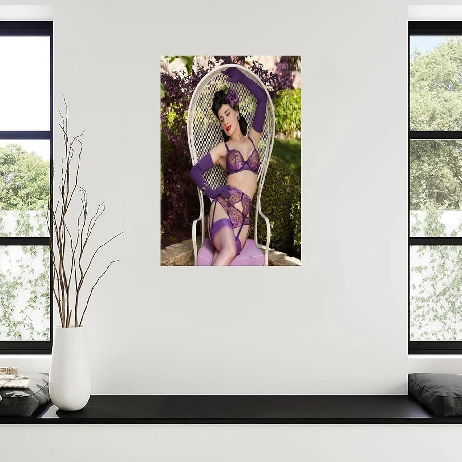 QIDBVC Sexy Model Dita Von Teese Poster Big Boobs And Big Ass Poster (1) Canvas Painting Posters And Prints Wall Art for Living Room Bedroom Decor 24x36inch(60x90cm) Unframe-style
