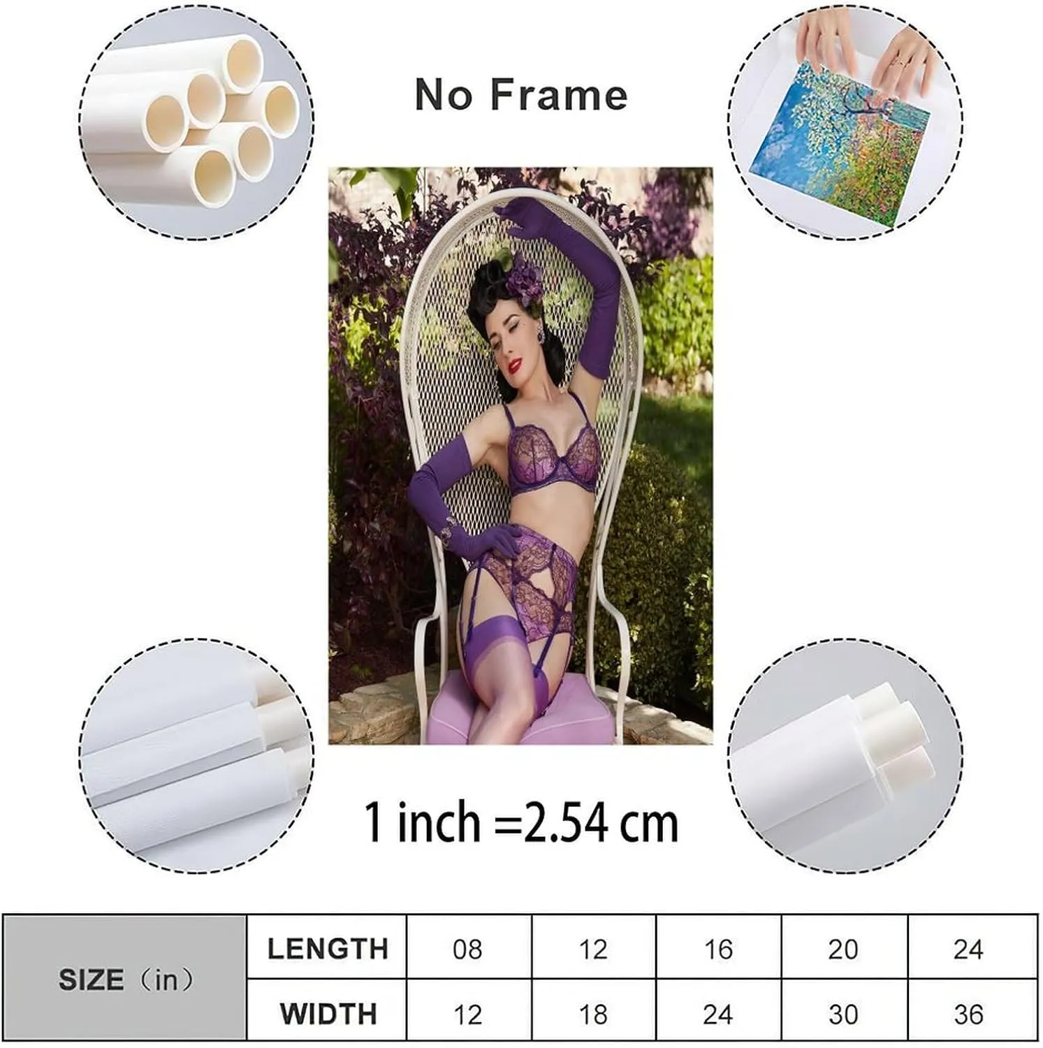 QIDBVC Sexy Model Dita Von Teese Poster Big Boobs And Big Ass Poster (1) Canvas Painting Posters And Prints Wall Art for Living Room Bedroom Decor 24x36inch(60x90cm) Unframe-style