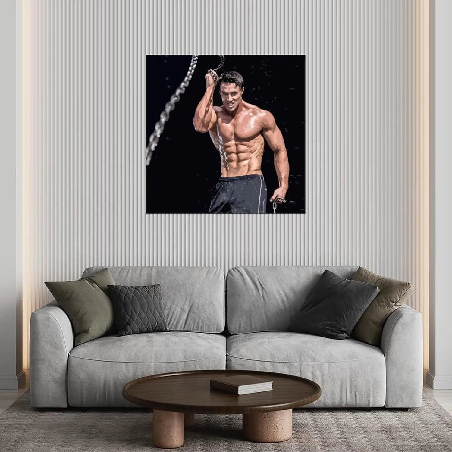 QNBHYAA Muscle Man Greg Plitt Mr. Health Poster Retro Famous Actor Quotes Poster Canvas Painting Wall Art Poster for Bedroom Living Room Decor 12x12inch(30x30cm)