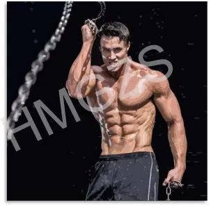 QNBHYAA Muscle Man Greg Plitt Mr. Health Poster Retro Famous Actor Quotes Poster Canvas Painting Wall Art Poster for Bedroom Living Room Decor 12x12inch(30x30cm)