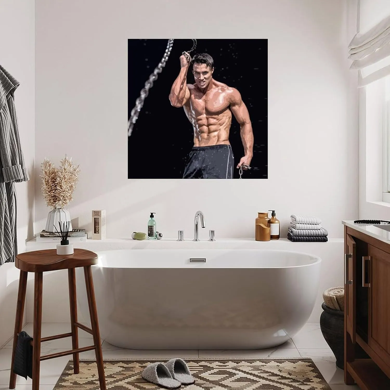 QNBHYAA Muscle Man Greg Plitt Mr. Health Poster Retro Famous Actor Quotes Poster Canvas Painting Wall Art Poster for Bedroom Living Room Decor 12x12inch(30x30cm)