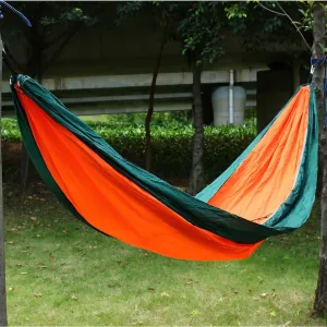 Qtqgoitem Backpacking Travel, Yard, Summer Nylon Nest Hanging, Sleeping Bed, Lightweight, Parachute, Portable Swing, Double Hammock with, Carabiners Orange (Model: 952 446 cb8 12c 323)