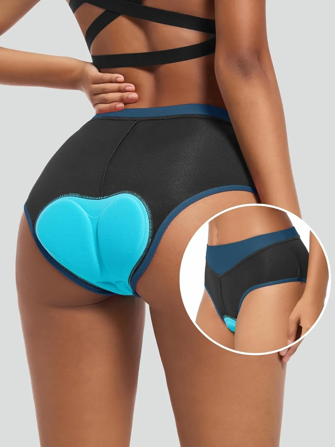 qualidyne Women's Cycling Underwear 4D Padded Gel Bike Bicycle Shorts Mountain Undershorts Riding Briefs