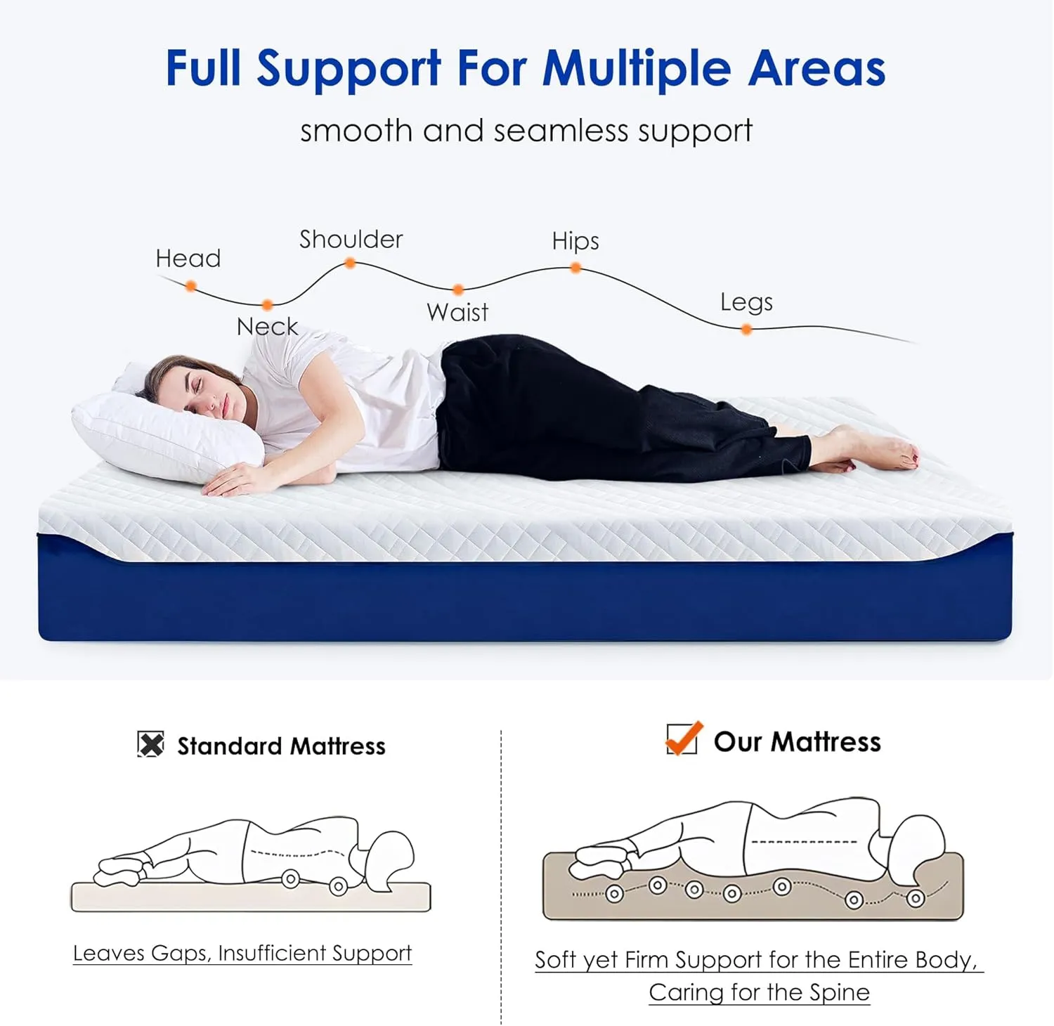 Queen Mattress, 10 Inch Green Tea Gel Memory Foam Mattress Queen, Cooling Gel Infused Mattress for Pressure Relief, Bed in a Box CertiPUR-US Certified & Fiberglass Free, Washable Cover