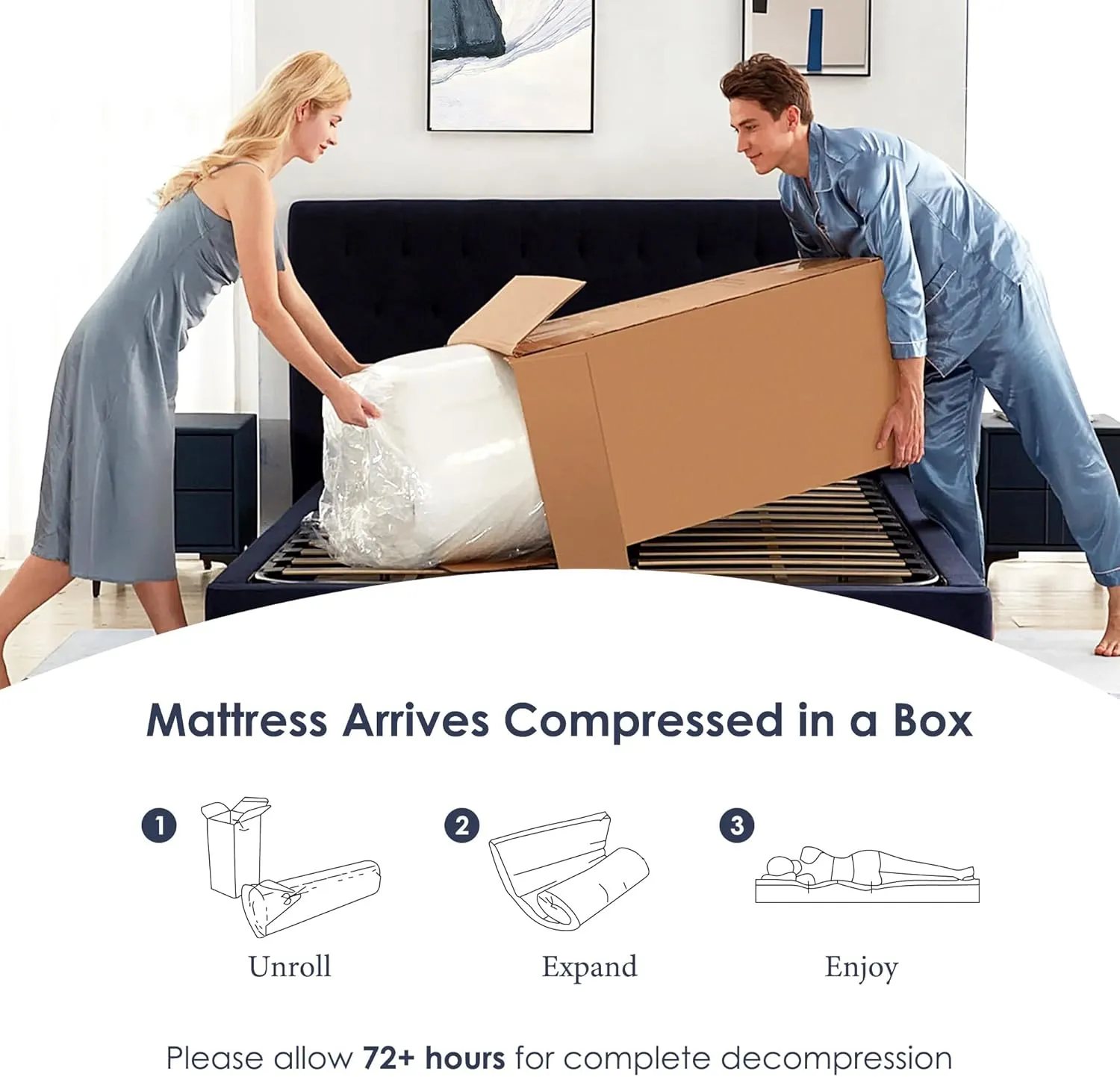 Queen Mattress, 10 Inch Green Tea Gel Memory Foam Mattress Queen, Cooling Gel Infused Mattress for Pressure Relief, Bed in a Box CertiPUR-US Certified & Fiberglass Free, Washable Cover