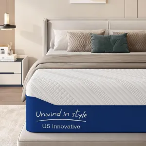 Queen Mattress, 10 Inch Green Tea Gel Memory Foam Mattress Queen, Cooling Gel Infused Mattress for Pressure Relief, Bed in a Box CertiPUR-US Certified & Fiberglass Free, Washable Cover