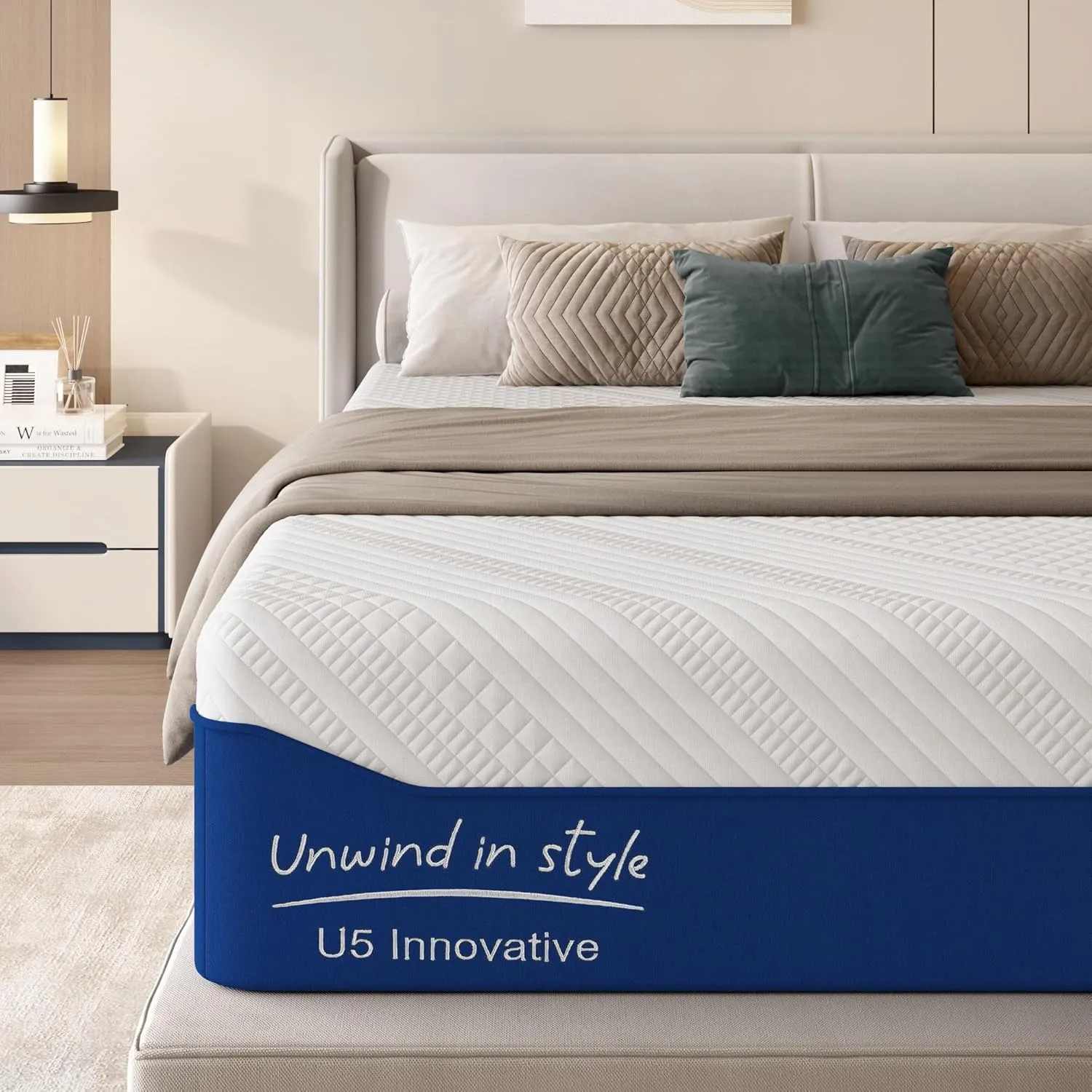 Queen Mattress, 10 Inch Green Tea Gel Memory Foam Mattress Queen, Cooling Gel Infused Mattress for Pressure Relief, Bed in a Box CertiPUR-US Certified & Fiberglass Free, Washable Cover