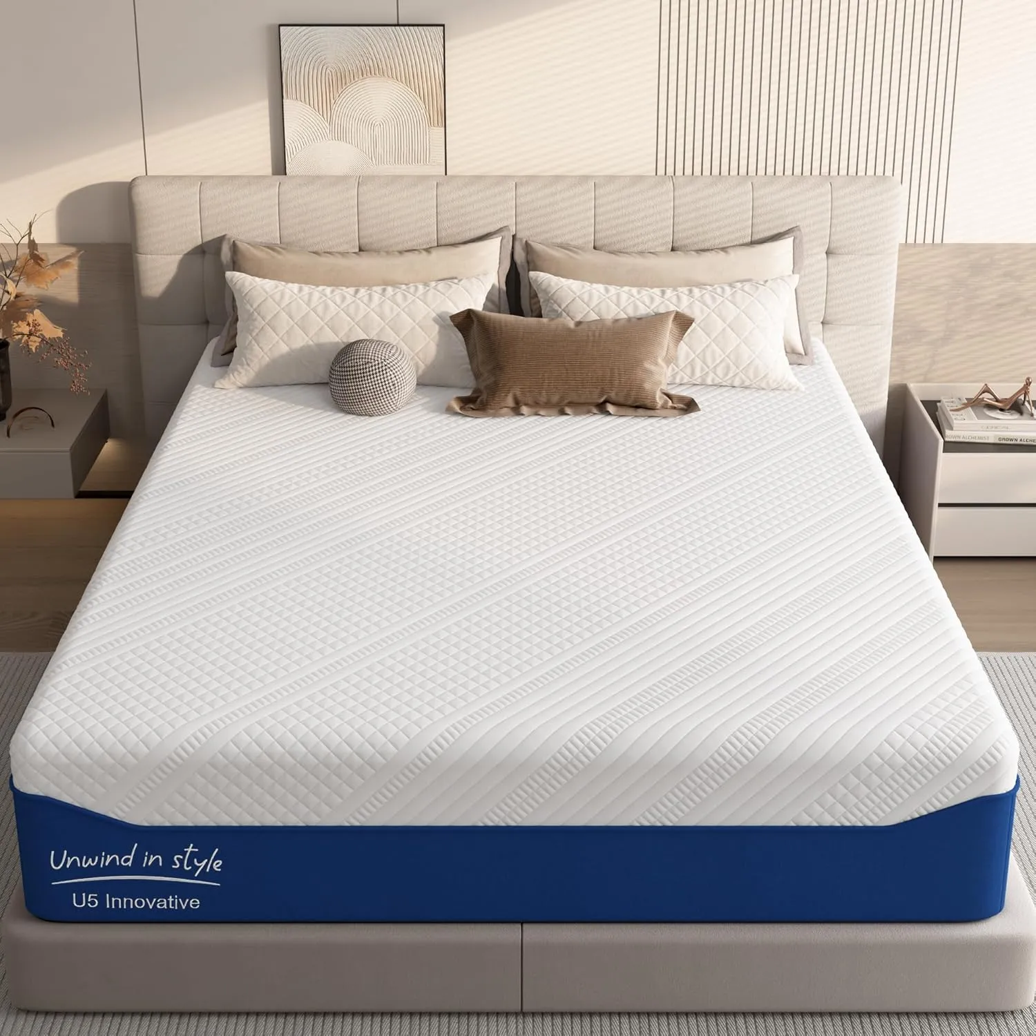 Queen Mattress, 10 Inch Green Tea Gel Memory Foam Mattress Queen, Cooling Gel Infused Mattress for Pressure Relief, Bed in a Box CertiPUR-US Certified & Fiberglass Free, Washable Cover